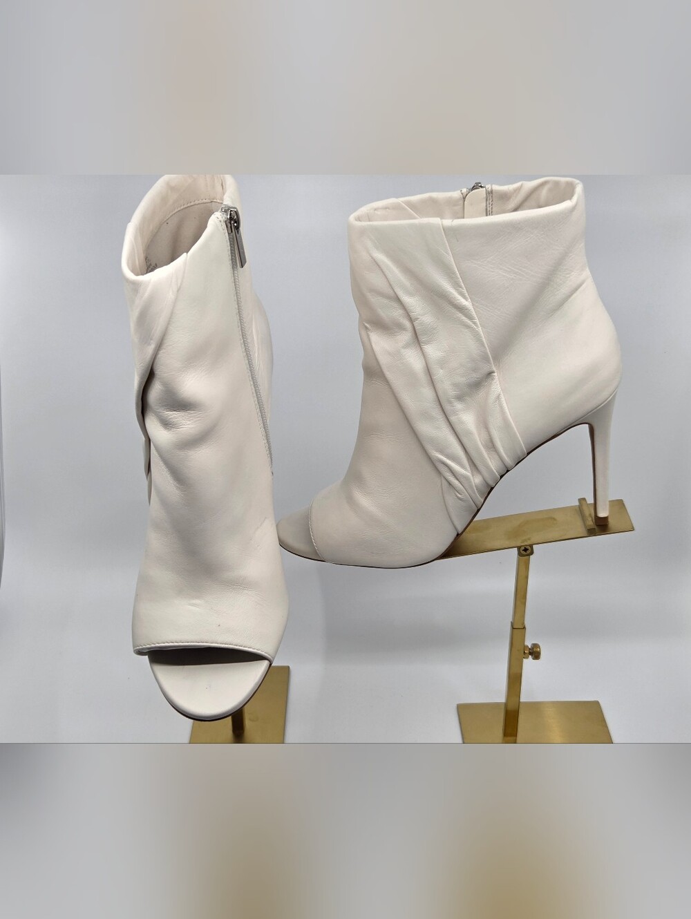 Vince Camuto Atonna Peep-Toe Heeled Boots – White – Women's Size 11